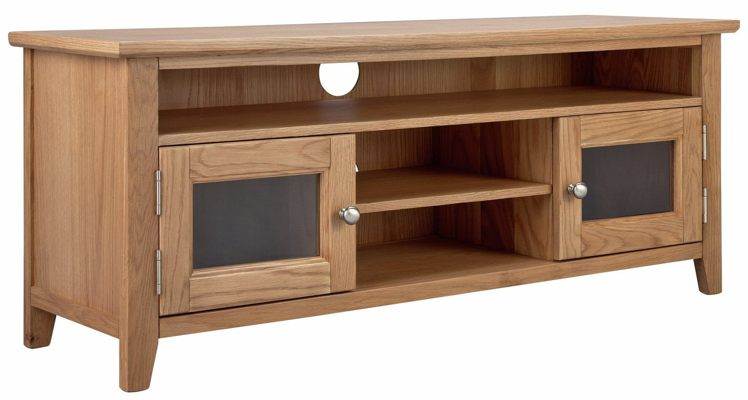 Home Islington 2 Door Oak TV Unit - Natural | Organized Media Space
