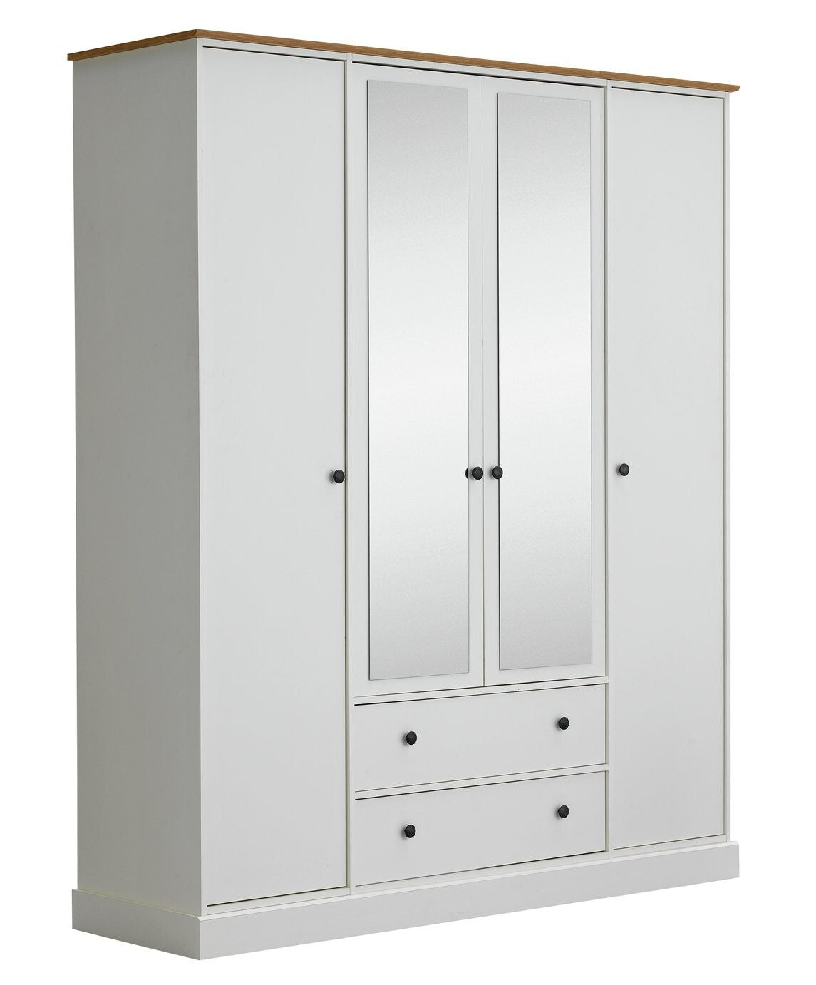 Kensington 4 Door 2 Drawer Wardrobe - Soft Grey