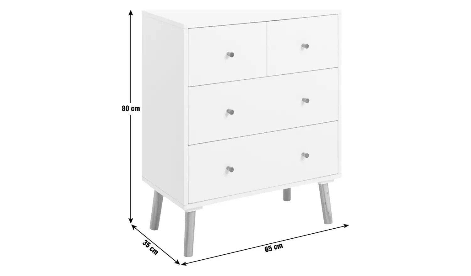 Habitat Otto 2+2 Drawer Chest - White ( B Grade 37597 )