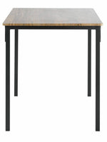 Home Bolitzo Oak Dining Table and 2 Black Benches | Industrial Style Dining Set