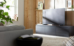 Jenson 3 Door TV Unit Black Brown | Modern Living Room Entertainment Cabinet