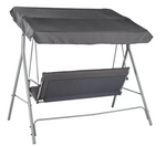 Home 3 Seater Metal Garden Swing Chair Grey | Outdoor Patio Swing Seat Furniture