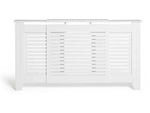 Austin Extendable Radiator Cover White | Adjustable Slatted MDF Cabinet Modern