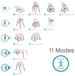 Tutti Bambini Nova Walnut Multifunctional Highchair | Baby feeding chair