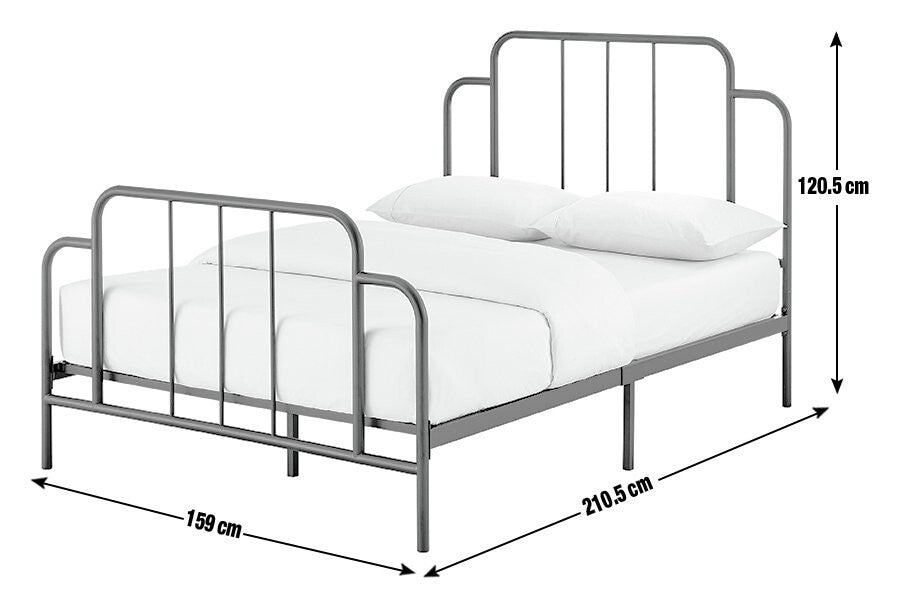 Habitat Jacques Kingsize Metal Bed Frame - Black | Sturdy Bedroom with Mattress