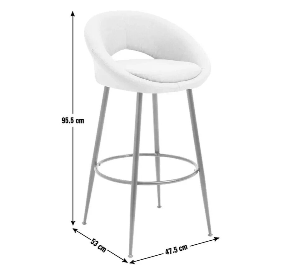 Habitat Hermione Fabric Bar Stool - Grey