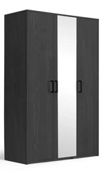 Oslo 3 Door Mirror Wardrobe - Black Oak Effect (B Grade)