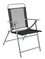 Home Pacific 6 Seater Folding Metal Patio Set - Black | Furniture With Parasol