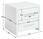 Broadway 2 Drw Bedside Table - White & Oak