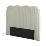Onda Linen Double Headboard - Stripe Sage | Soft velvet bed backboard