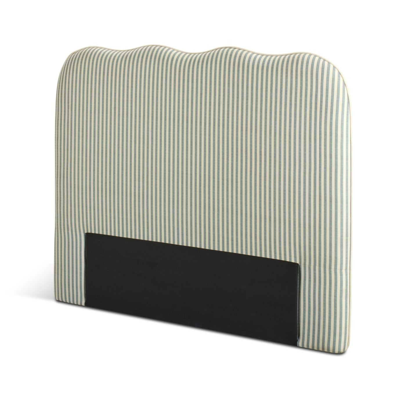 Onda Linen Double Headboard - Stripe Sage | Soft velvet bed backboard