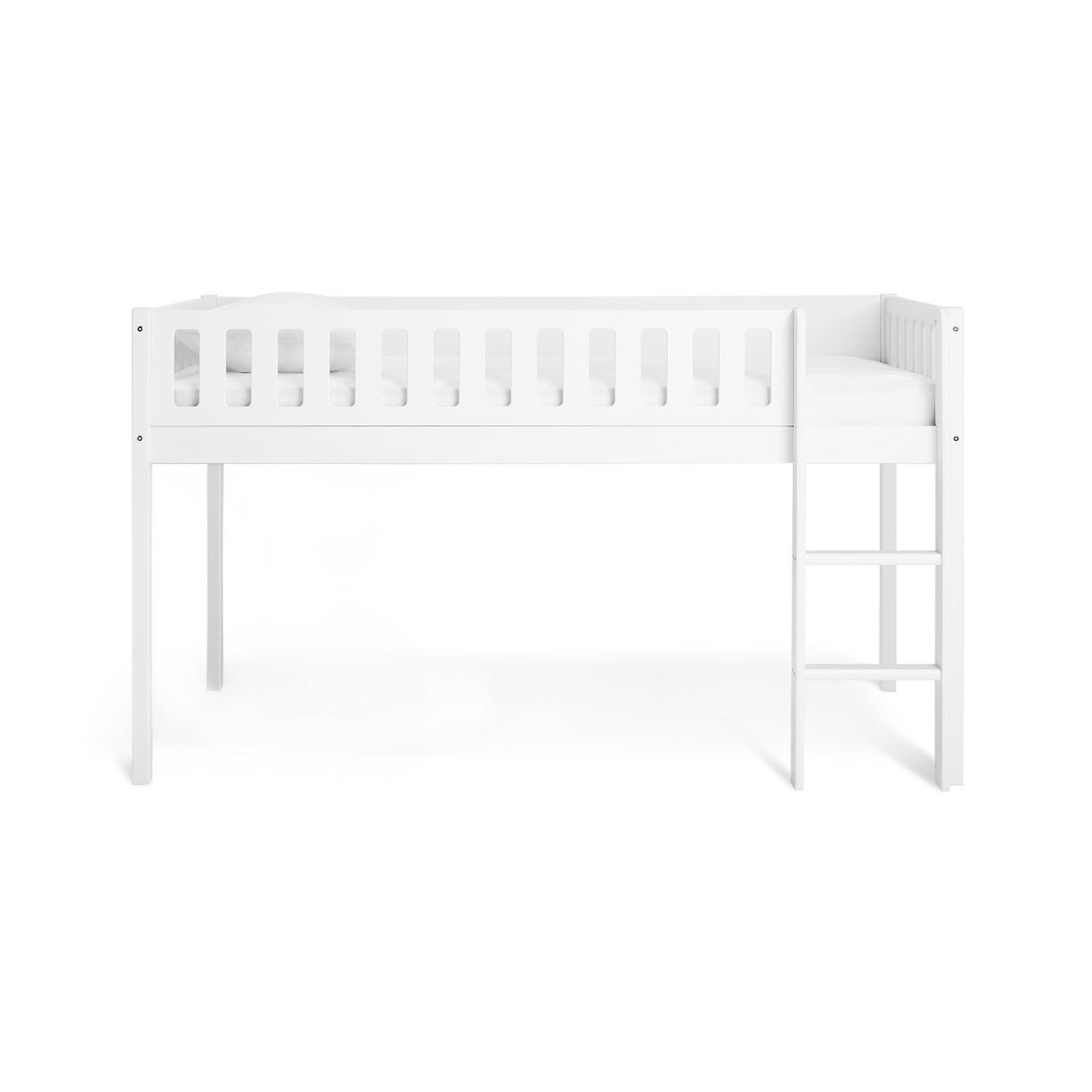 Kids Ronnie Single Midsleeper Bed - White | Raised bed & timeless shaker design