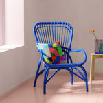 60 Wyatt Rattan Chair - Blue
