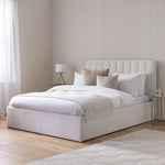 Home Pandora Double End Lift Ottoman Bed - White | Luxury Bedroom Upgrade