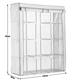 Home Double Modular Fabric Wardrobe Grey and Black | Portable Clothes Storage Ca
