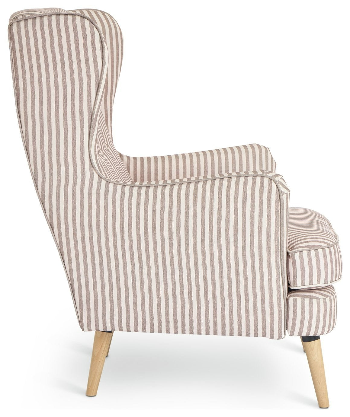 Callie Fabric Wingback Chair - Natural Stripe | Elegant Living Room Style