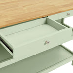 Home Chicago Wooden 2 Seater Bar Island - Sage | Compact Breakfast Setup