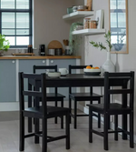 Raye Solid Wood  4 Seater Dining Table - Black ( ID 30753 )