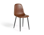Habitat Beni Pair of Faux Leather Dining Chairs - Tan