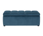 Habitat Maisie Large Storage Ottoman Box Velvet Blue | Bedroom Bench Upholstered