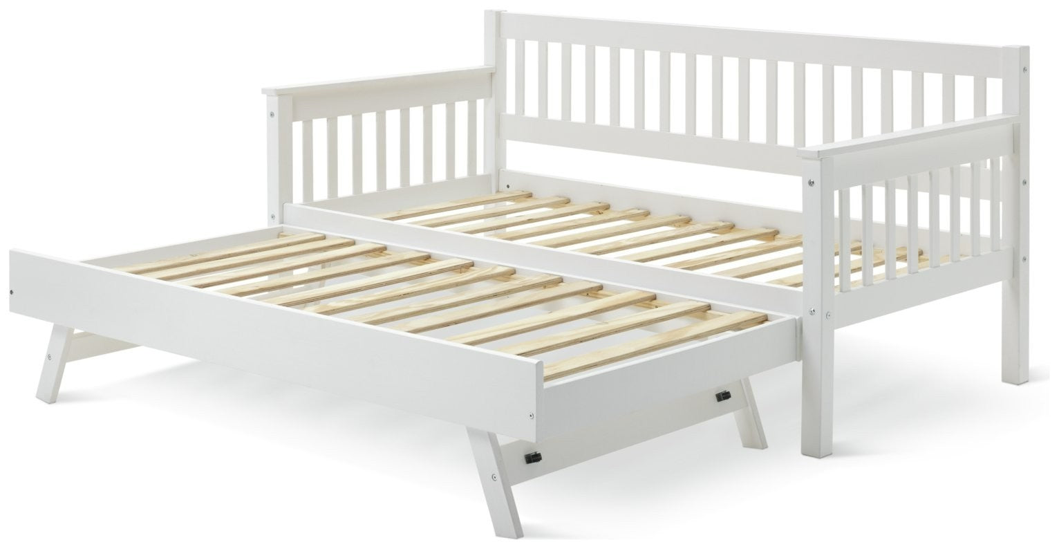 Home Aspley Trundle Day Bed - White | Compact Spare Room Setup