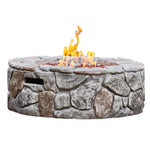 Peaktop - Round Stone Finish 9 Inch Propane Gas Fire Pit