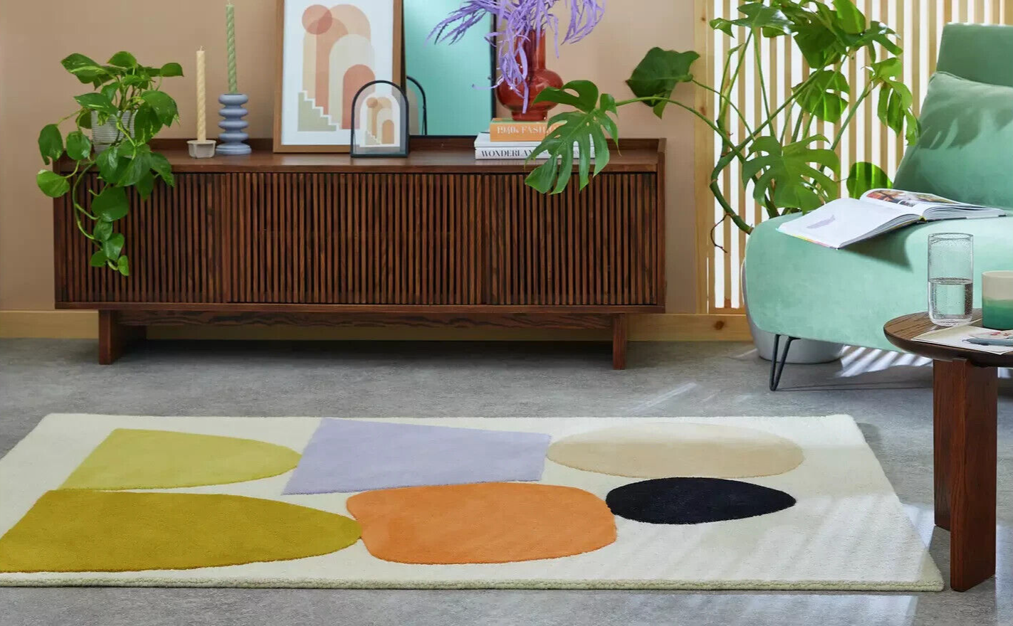 Habitat Geometric Cut Pile Rug - 120X170cm - Multicoloured