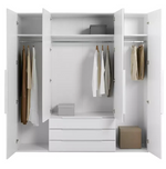 Hallingford 4 Door 3 Drawer Wardrobe- White Gloss (B GRADE)