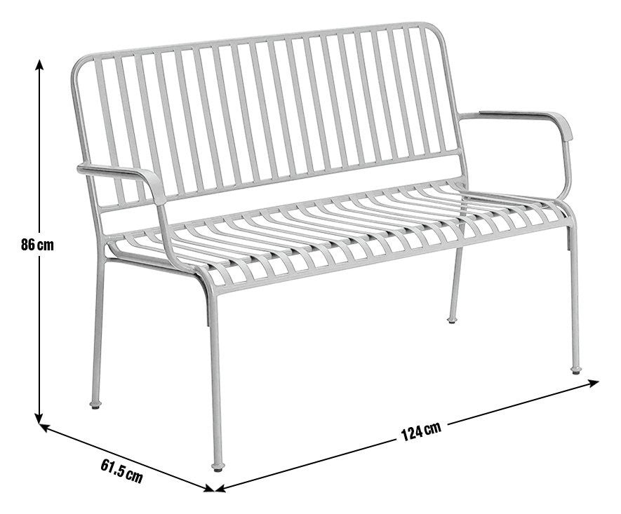 Indu 2 Seater Metal Garden Bench - Yellow