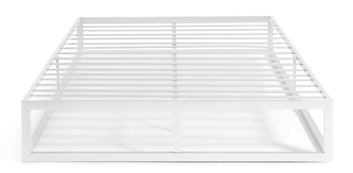 Platform Double Metal Bed Frame - White