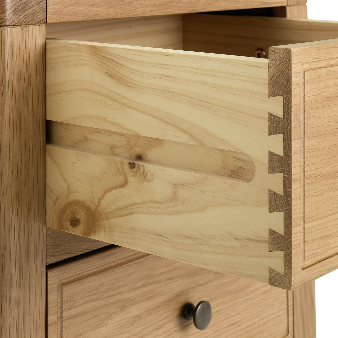 Finchley 3 Drawer Bedside Table - Oak | Practical Nighstand