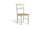 Chicago Pair of Solid Wood Dining Chair- Oak & Cream
