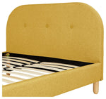 Elin Double Fabric Bed Frame - Mustard | Modern Bedroom Style