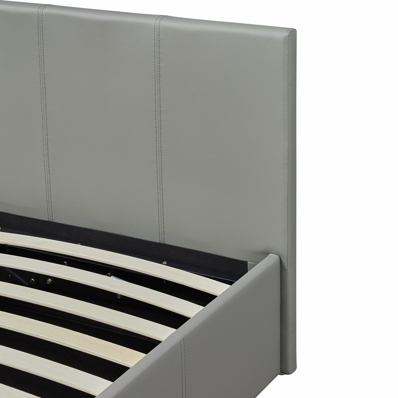 Home Lavendon Single Side Open Ottoman Bed Frame- Grey | Lift-up storage bed