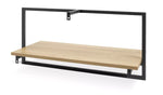 Home Loft Living Set of 2 Metal Shelves Oak | Wall Mounted Storage Shelving Furn