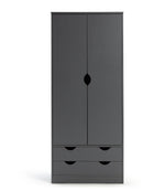 Pagnell 2 Door 2 Drawer Wardrobe - Grey | compact wardrobe