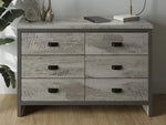 Boston Grey Wood Effect 3+3 Drawer Chest of Drawers | Bedroom Storage Furniture