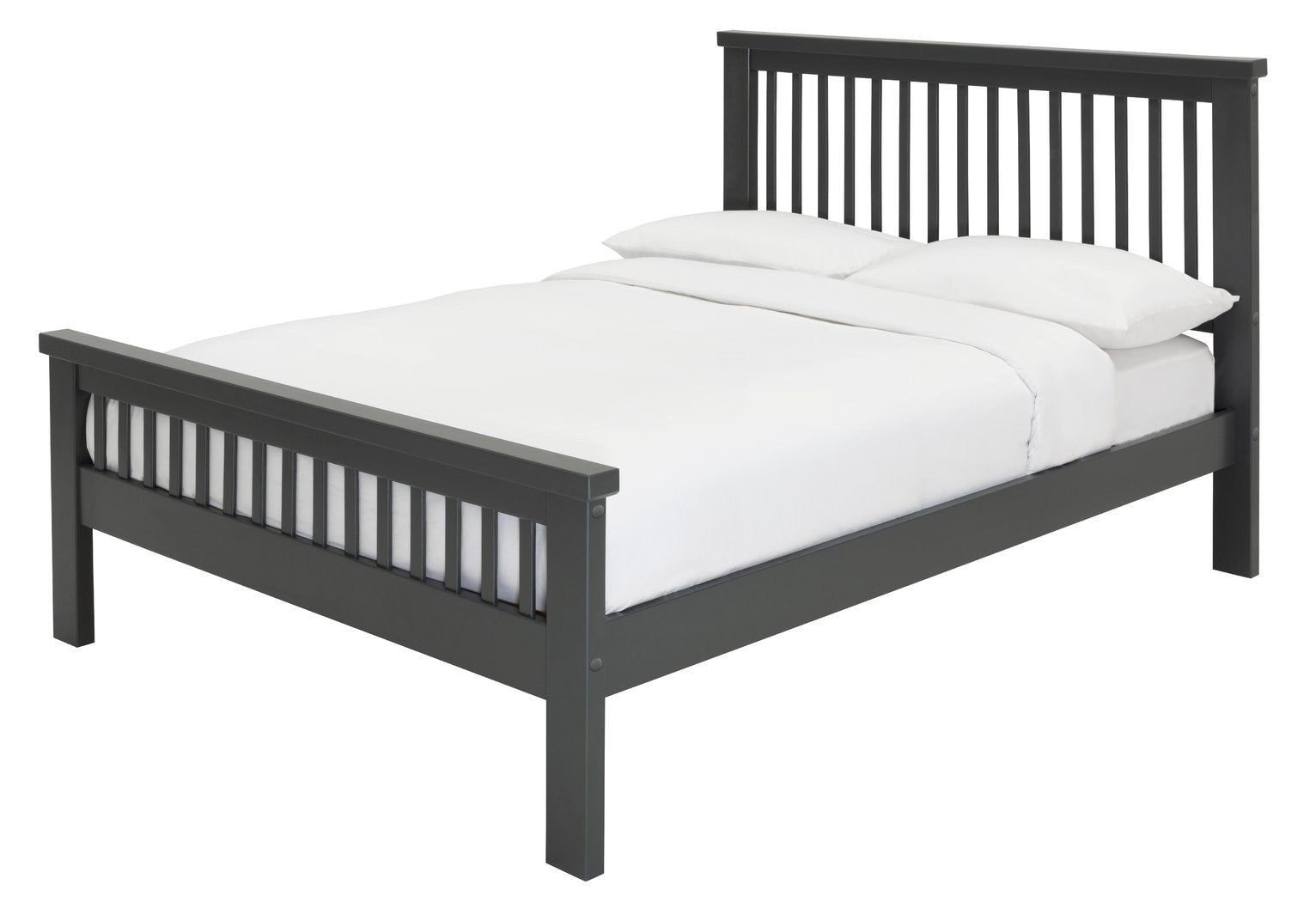 Aubrey Double Wooden Bed Frame - Charcoal | Simple style of shaker furniture