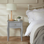 Home Amelie 1 Drawer Bedside Table Grey | Bedroom Nightstand Storage Furniture