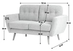 Finney Fabric 2 Seater Sofa in a Box - Grey