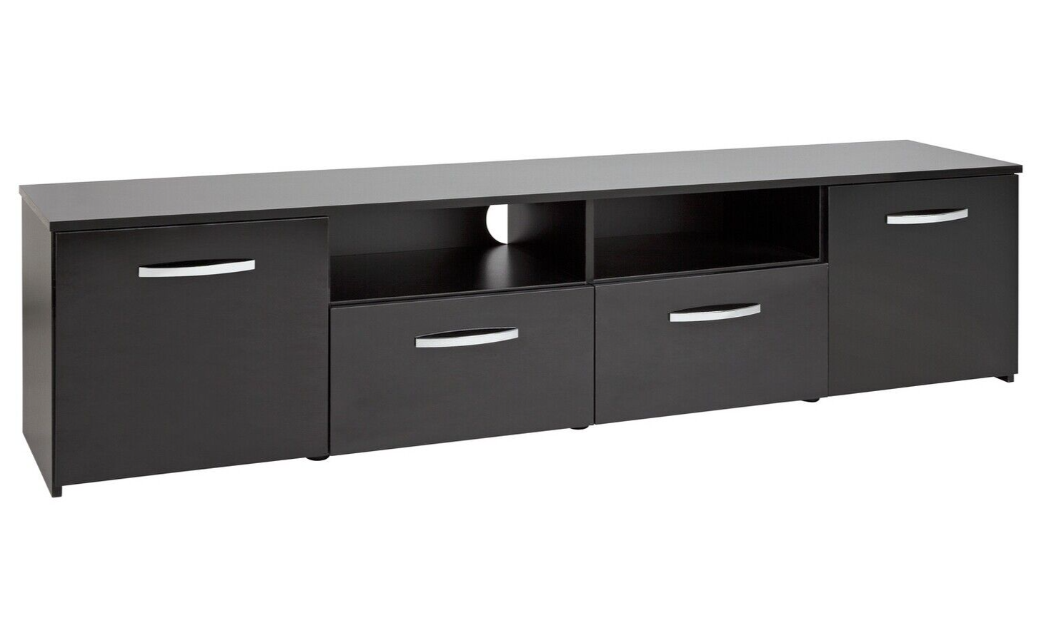 Home Hayward 2 Door TV Unit - Black Gloss | Entertainment Furniture Storage Unit