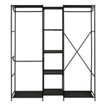 Spencer 3 Rail 6 Shelf Wardrobe - Black