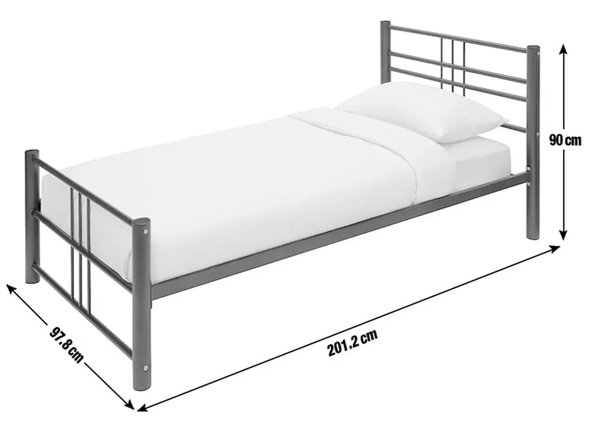 Atlas Single Metal Bed Frame Black | Modern Metal Bed Frame Single Size Bedroom