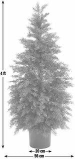 4ft Potted Conifer Artificial Christmas Tree | Realistic Outdoor Indoor Xmas Tre