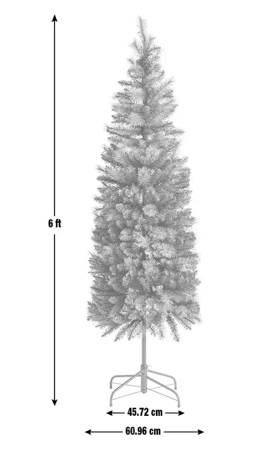 6ft Natural Look Pop Up Slim Christmas Tree | Artificial Christmas Tree Home