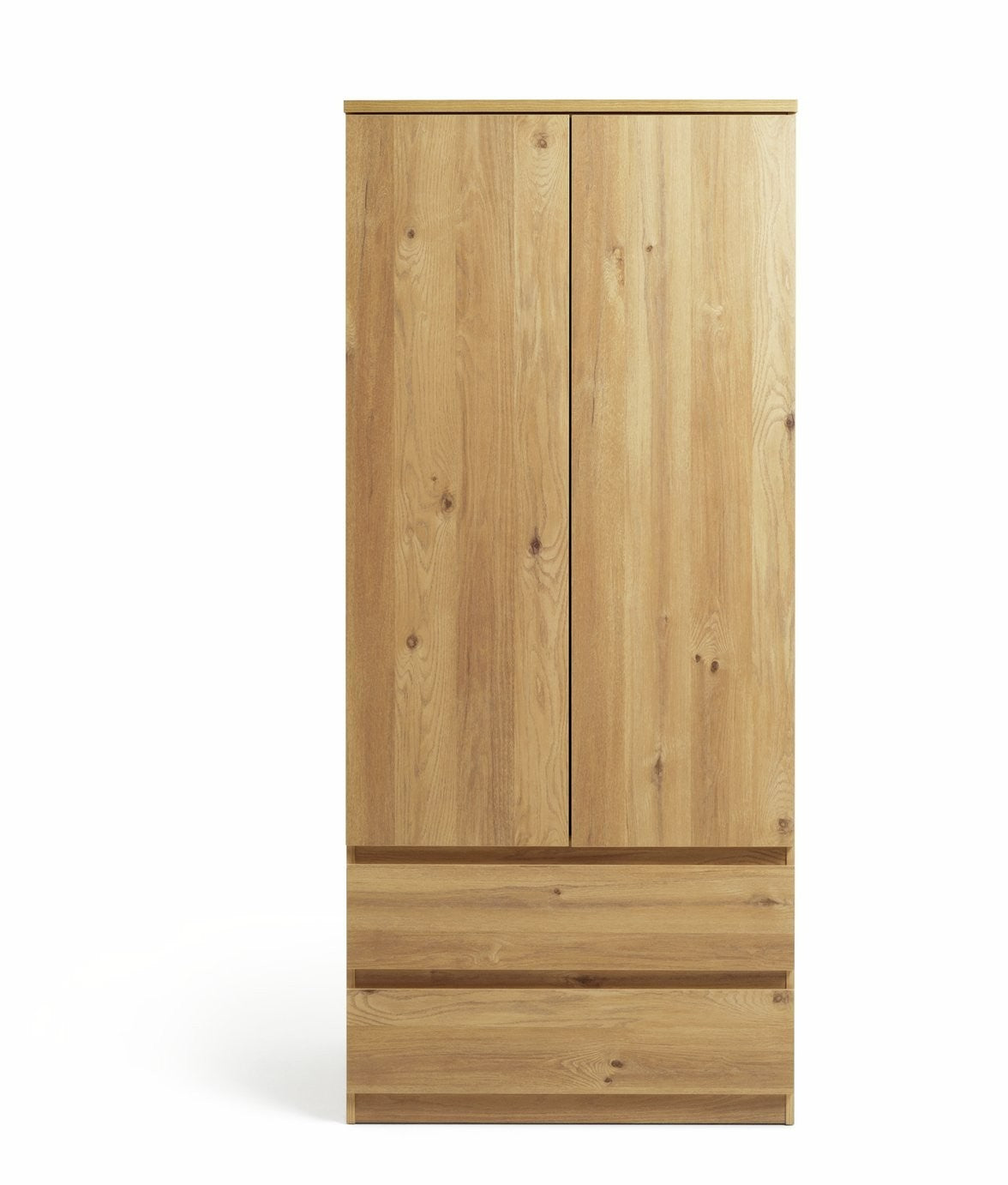 Home Jenson 2 Door 2 Drawer Wardrobe - New Oak | Warm Natural Aesthetic