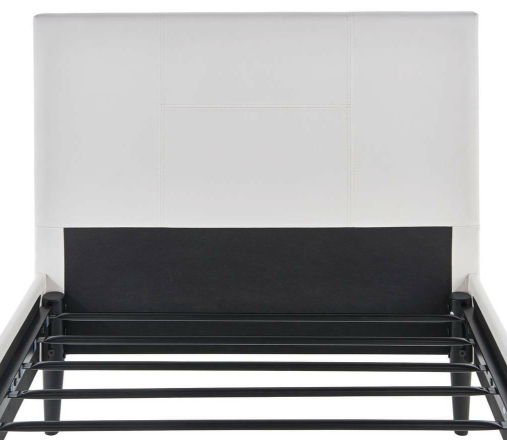 Skylar Single Bed Frame - White with Memory Foam Mattress | Modern Bedroom Set