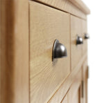 Home Kent 3 Door 3 Drawer Oak Sideboard - Natural | Elegant Living Storage