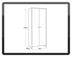 Seville 2 Door Wardrobe - White ( B Grade 35478 - 35479 )