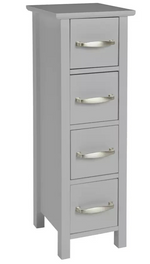 Home 4 Drawer Bathroom Storage Unit Grey | Freestanding Bathroom Cabinet